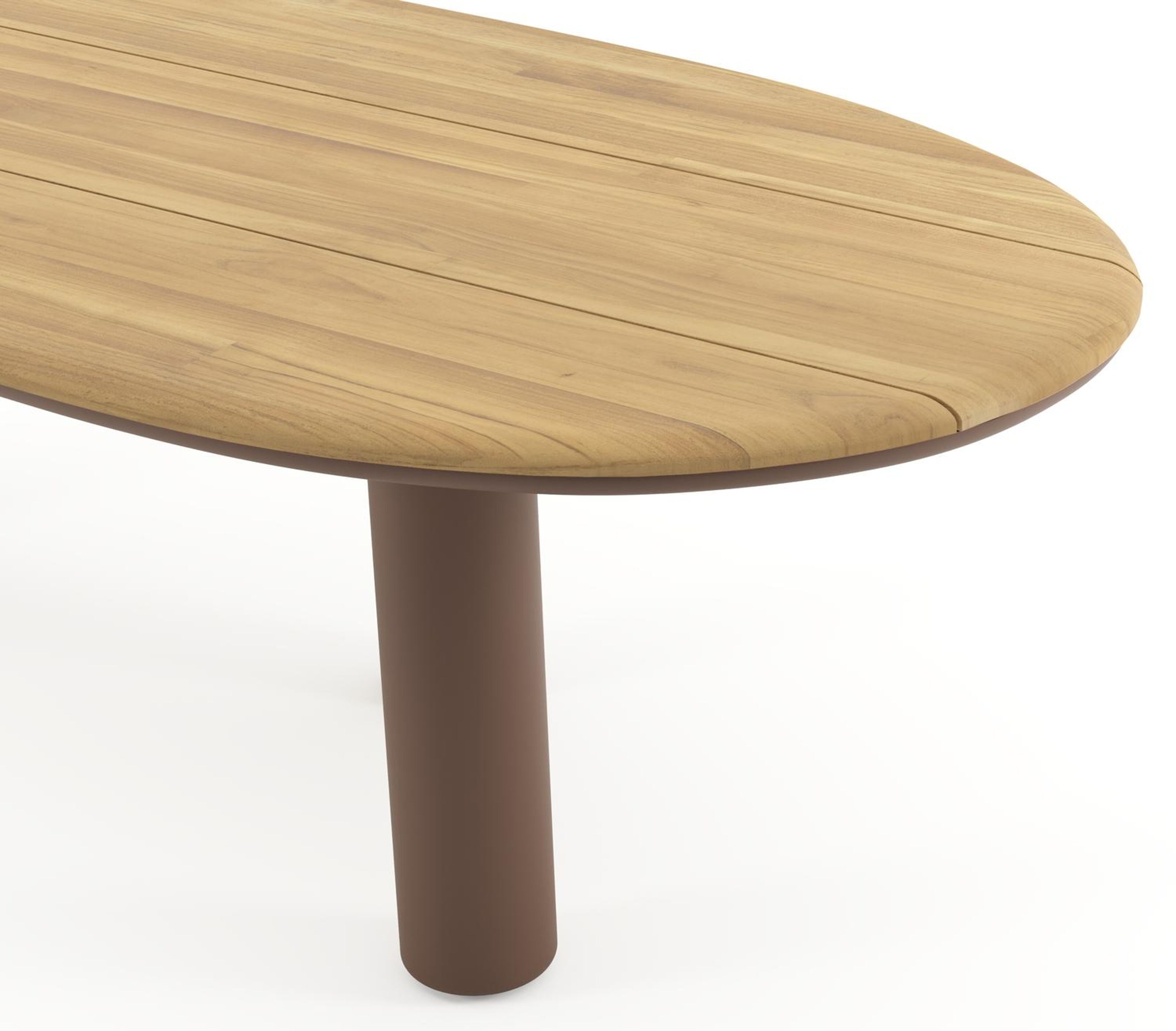 Amico tuintafel organisch in taupe aluminium en teak - L 280 x B 120 x H 74 cm