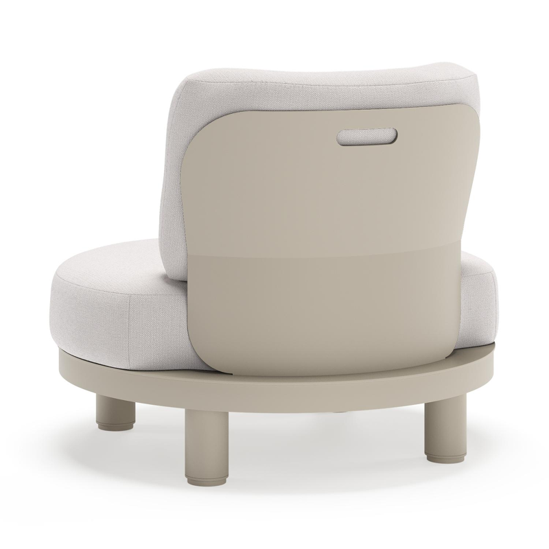 Donato loungestoel in beige aluminium met all weather sunbrella® luxe Savane Whisper kussen