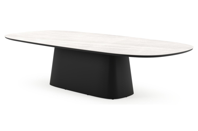 Amico tuintafel bombo xl in zwart aluminium en volkeramiek Taj Mahal - L 320 x B 148 x H 73.5 cm