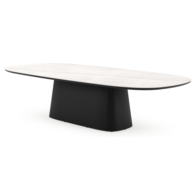 Amico tuintafel bombo xl in zwart aluminium en volkeramiek Taj Mahal - L 320 x B 148 x H 73.5 cm