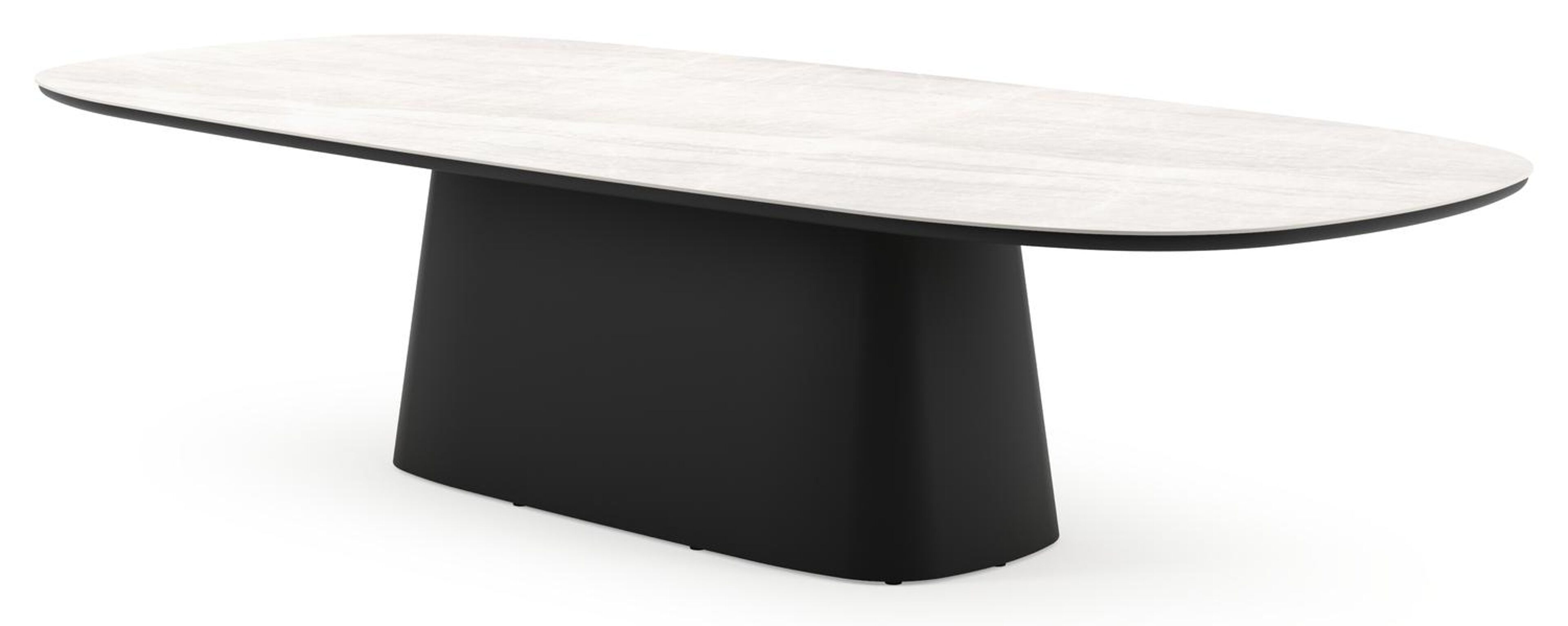 Table de jardin Amico bombo xl en aluminium noir et céramique pleine Taj Mahal - Lg. 320 x Lrg. 148 x Haut. 73.5 cm
