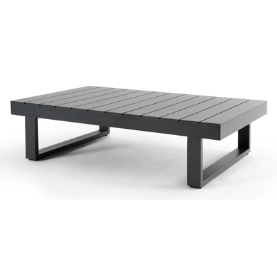 Table basse Rosarno en aluminium noir - Lg 125 x larg. 73 x H 33 cm