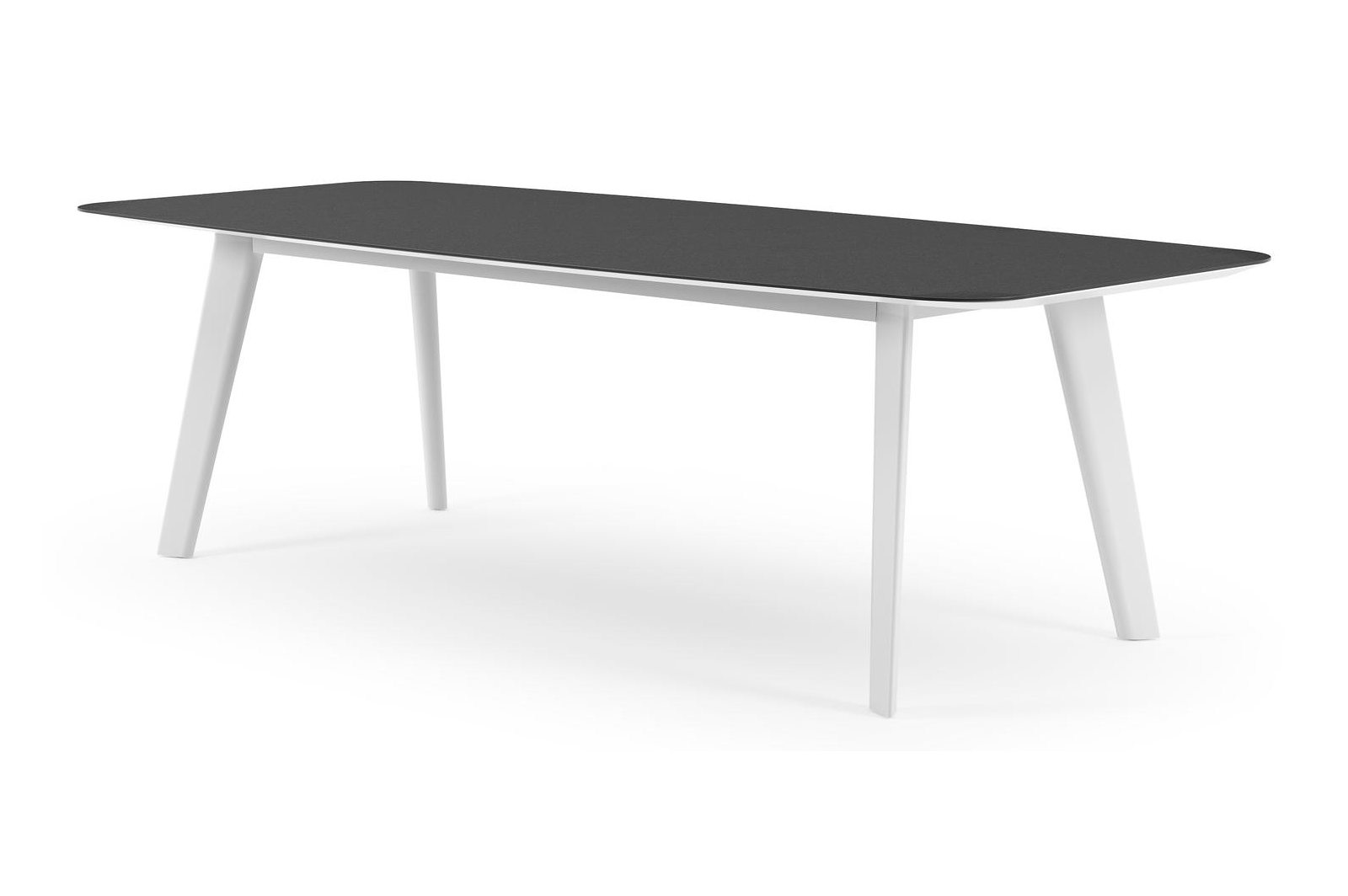 Lacrima tuintafel bootvorm in wit aluminium en volkeramiek Nero Black - L 255 x B 115 x H 73 cm
