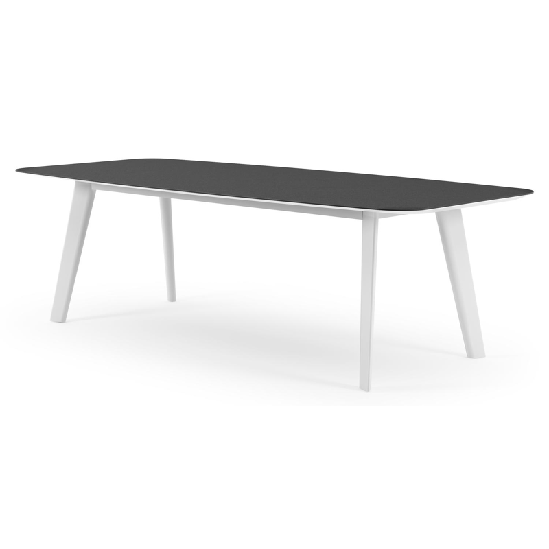 Lacrima tuintafel bootvorm in wit aluminium en volkeramiek Nero Black - L 255 x B 115 x H 73 cm