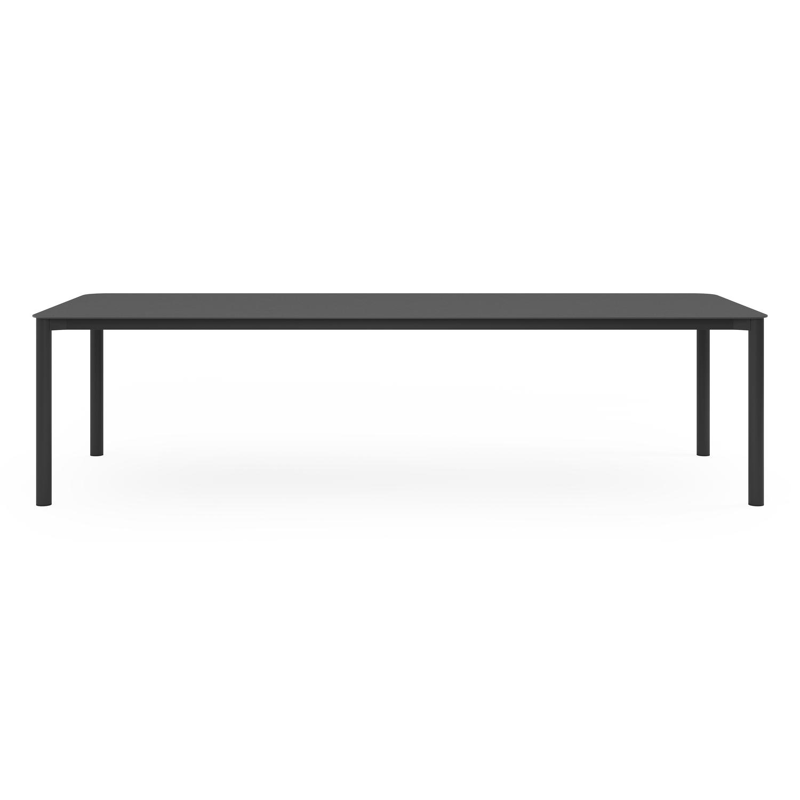 Lugano tuintafel rechthoekig afgerond in zwart aluminium en volkeramiek nero black - L 290 x B 110 x H 74 cm