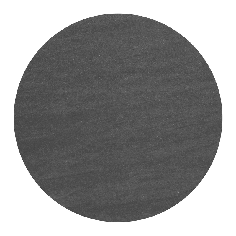 Fano low dining loungetafel rond in beige aluminium en volkeramiek Basalt Black - Dia. 85 x H 55 cm