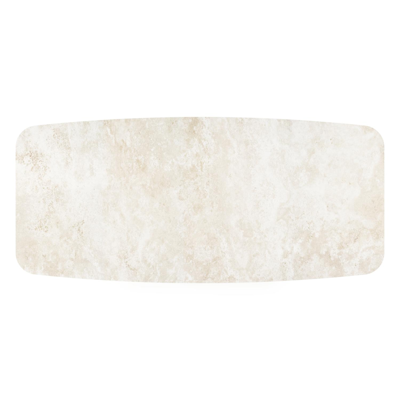 Orso tuintafel bootvorm in wit aluminium en volkeramiek Rapolano L 255 x B 115 cm