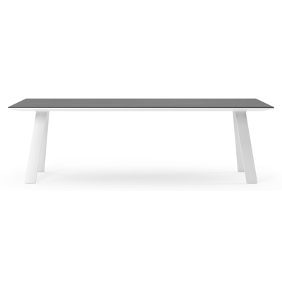 Cesano tuintafel rechthoekig in wit aluminium en volkeramiek Basalt Black - L 240 x B 100 x H 75 cm