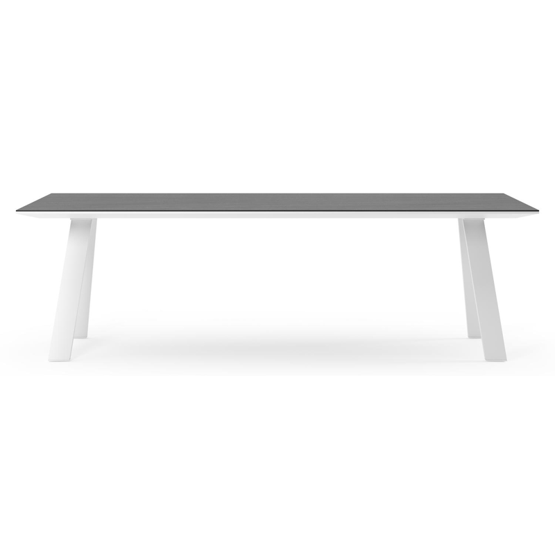 Cesano tuintafel rechthoekig in wit aluminium en volkeramiek Basalt Black - L 240 x B 100 x H 75 cm