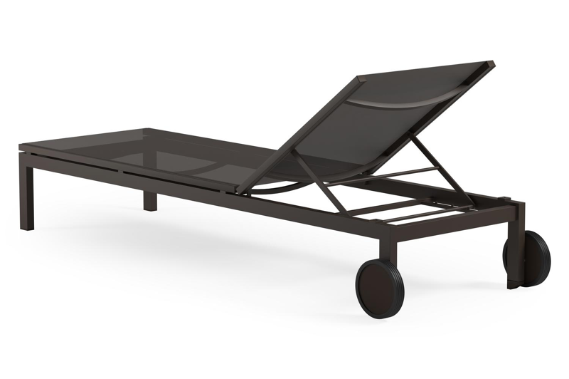 Caravelle verstelbaar ligbed in donkerbruin aluminium