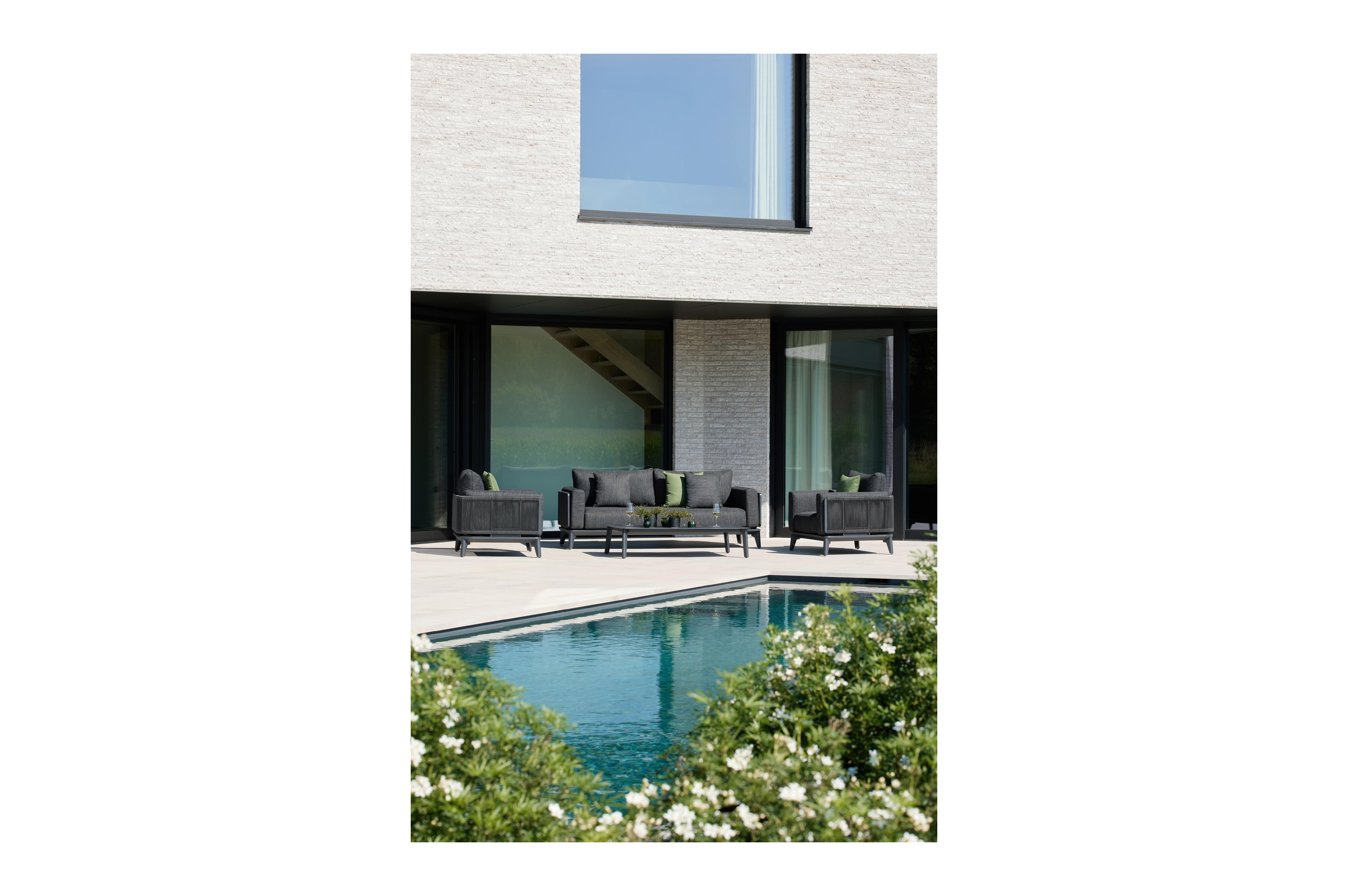 Mosa loungetafel in zwart aluminium - L 140 x B 85 x H 30 cm