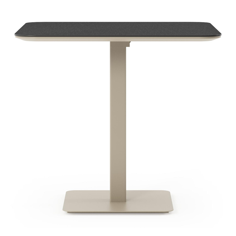 Fano kantelbare tuintafel afgerond vierkant in beige aluminium en volkeramiek Nero Black - L 80 x B 80 x H 72.5 cm