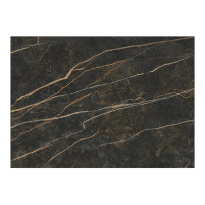 Table d'appoint pop-up Cirello rectangulaire en aluminium blanc et céramique pleine Black Obsession - Lg. 70 x Lrg. 50 x Haut. 44 cm