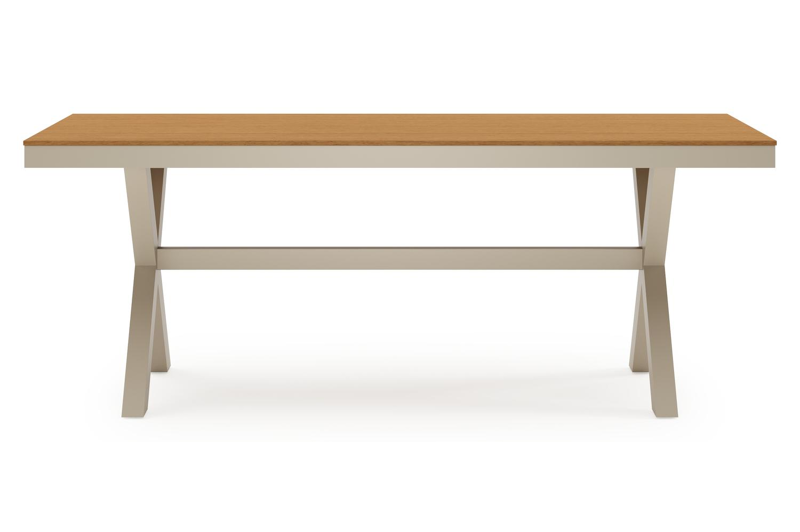 Bahia tuinset rechthoekig in beige aluminium en polywood met 6 Guarda tuinstoelen