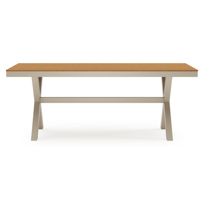 Bahia tuinset rechthoekig in beige aluminium en polywood met 6 Bahia tuinstoelen