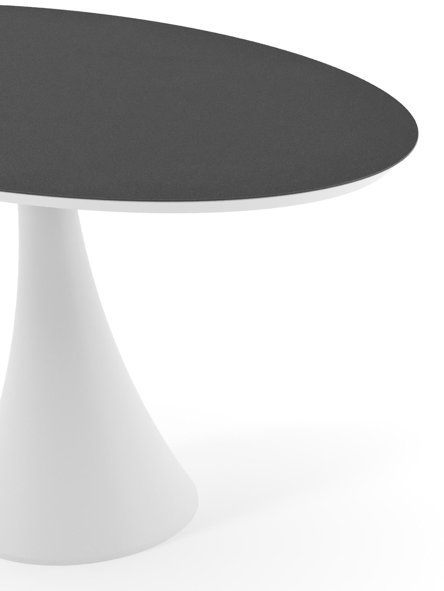 Fano tuintafel ovaal in wit aluminium en volkeramiek Nero Black - L 140 x B 80 x H 74.5 cm