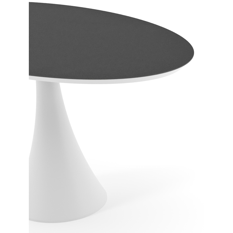 Fano tuintafel ovaal in wit aluminium en volkeramiek Nero Black - L 140 x B 80 x H 74.5 cm