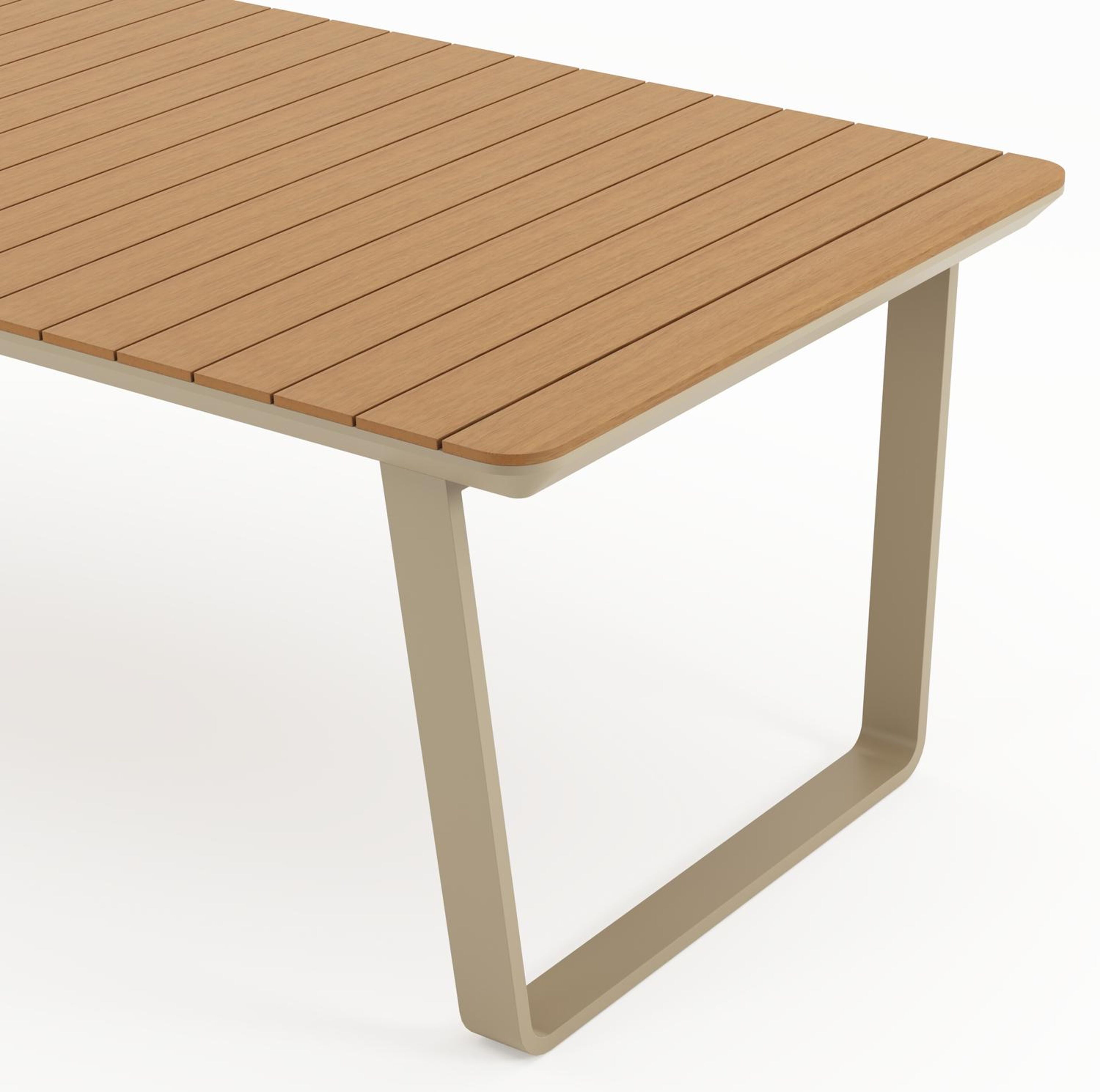 Alora tuinset in beige aluminium en polywood met 6 Guarda tuinstoelen