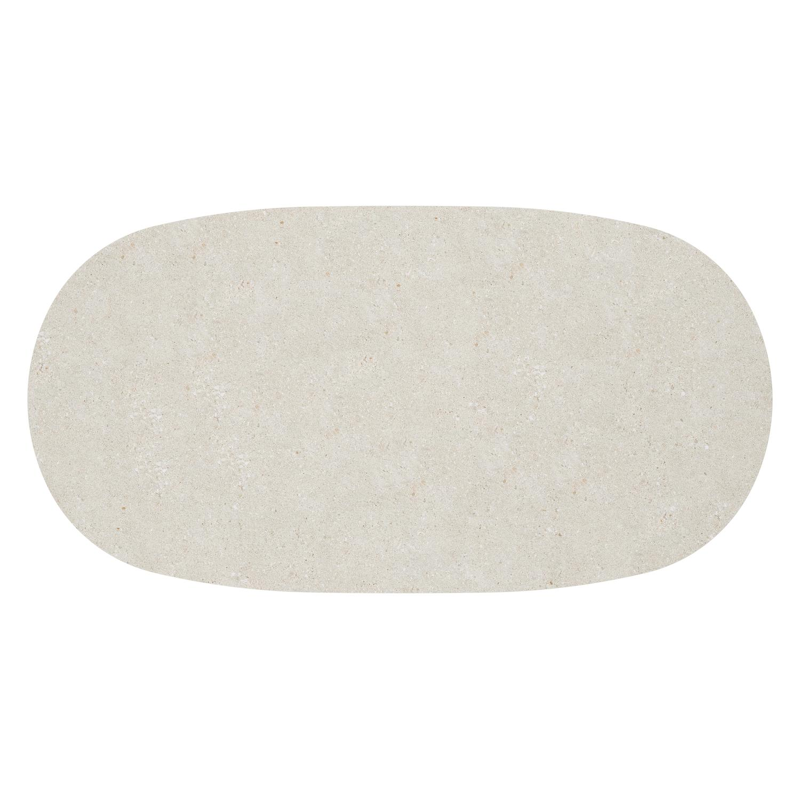 Amico loungetafel bombo in wit aluminium en volkeramiek Shilin - L 171 x B 89 x H 24 cm