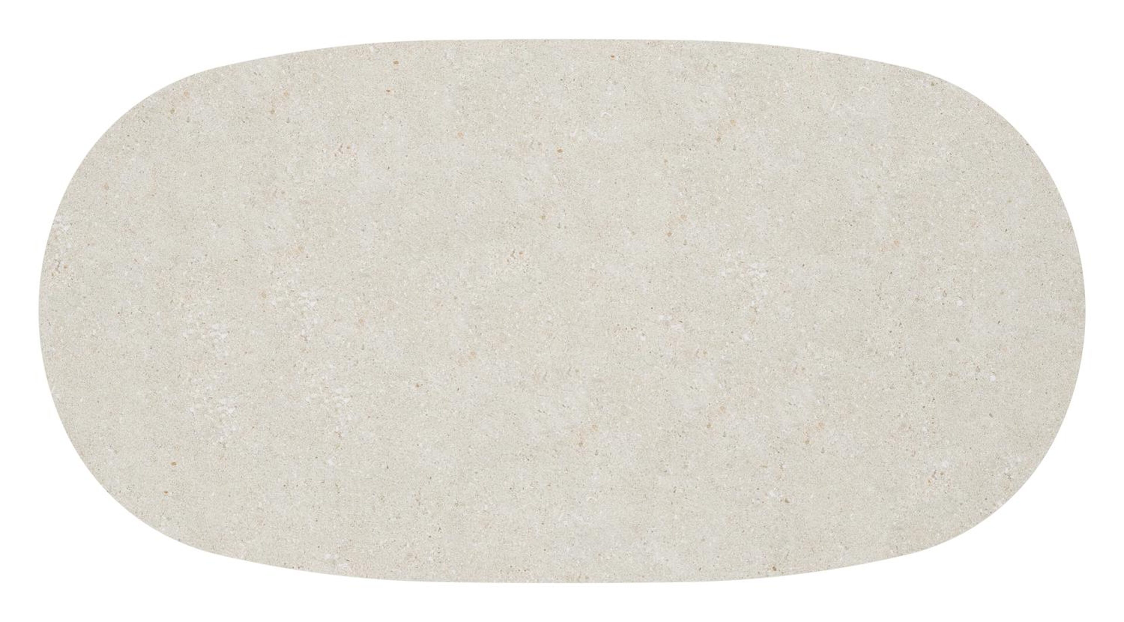 Table de basse Amico bombo en aluminium blanc et céramique pleine Shilin - Lg. 171 x Lrg. 89 x Haut. 24 cm