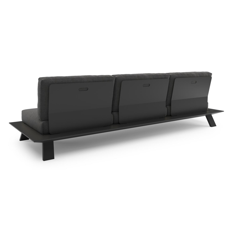 Cesano loungeset in zwart aluminium met savane tornado all weather sunbrella® luxe kussens
