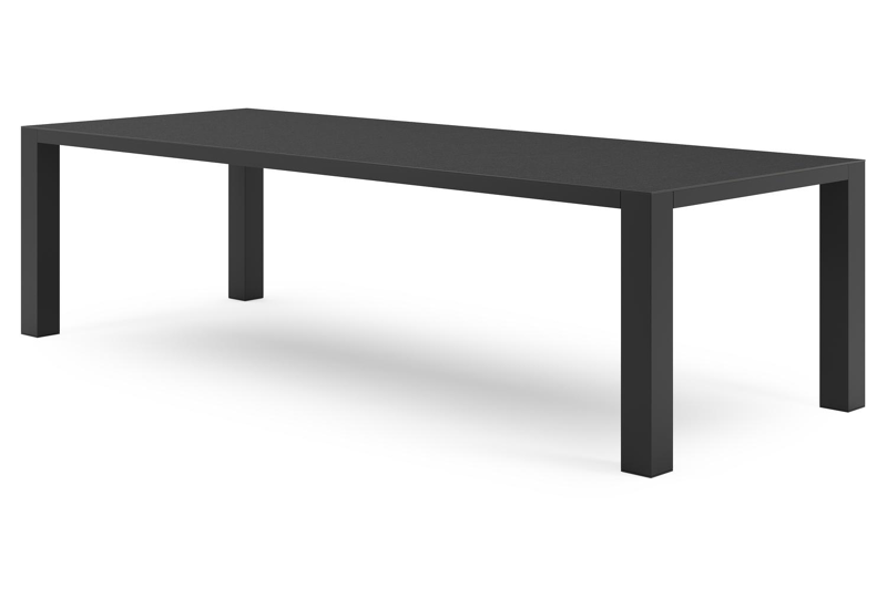 Nano tuintafel in zwart aluminium en volkeramiek nero black - L 280 x B 110 x H 75 cm