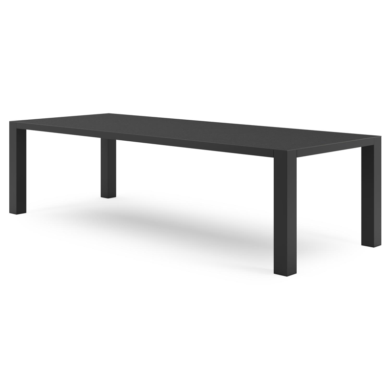 Table de jardin Nano en aluminium noir et céramique pleine nero black - Lg 280 x Larg. 110 x H 75 cm