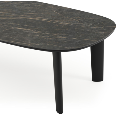 Amico tuintafel bombo in zwart aluminium en volkeramiek Black Obsession - L 270 x B 125 x H 73.5 cm