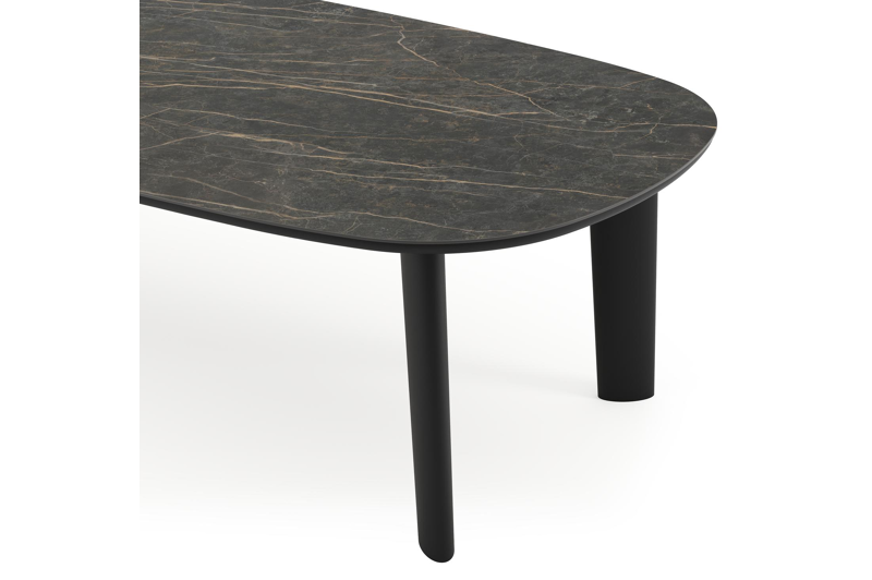 Amico tuintafel bombo in zwart aluminium en volkeramiek Black Obsession - L 270 x B 125 x H 73.5 cm