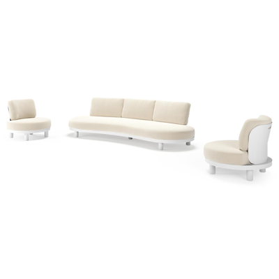 Donato loungeset in wit aluminium met all weather cosytica Althea Off White kussen