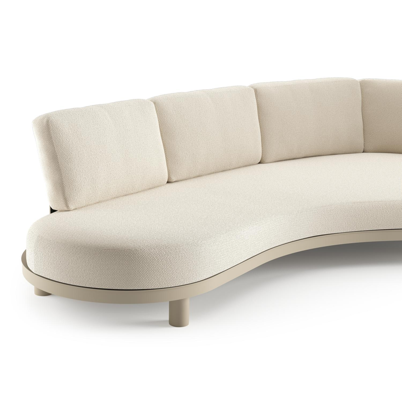 Donato loungebank in beige aluminium met althea off white all weather cosytica kussen