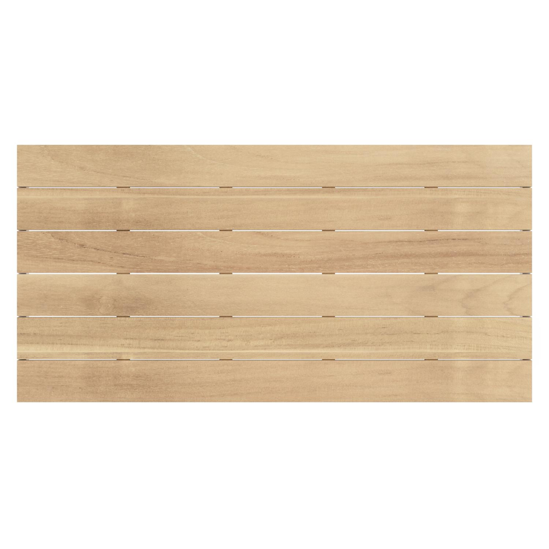 Capri tuintafel in wit aluminium en teak - L 200 x B 100 x H 75,5 cm