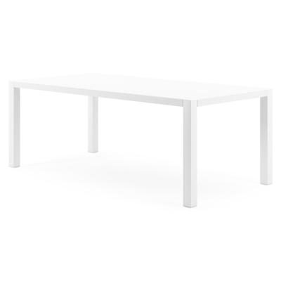 Como tuintafel in wit aluminium en volkeramiek arctic white - L 200 x B 100 x H 75 cm