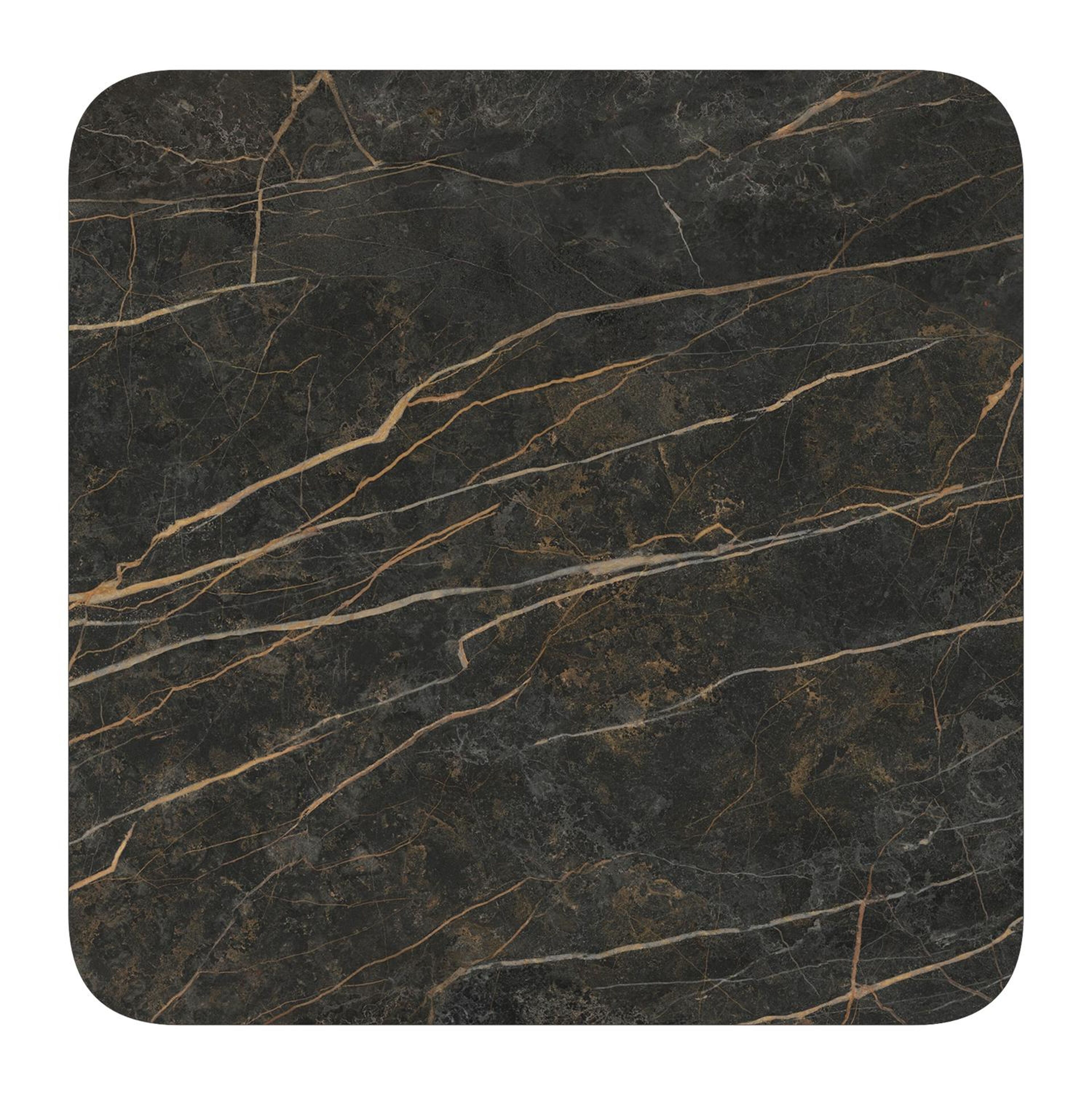 Fano kantelbare tuintafel vierkant afgerond in zwart aluminium en volkeramiek black obsession - L 80 x B 80 x H 73 cm