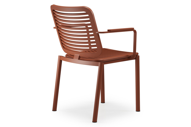 Fano stapelbare tuinstoel in roestbruin aluminium