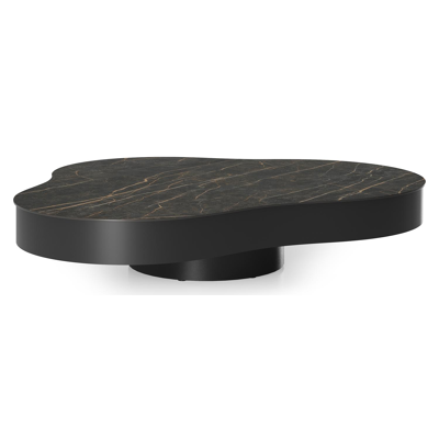 Lomano loungetafel cloud in zwart aluminium en volkeramiek Black Obsession - L 131 x B 108 x H 25 cm