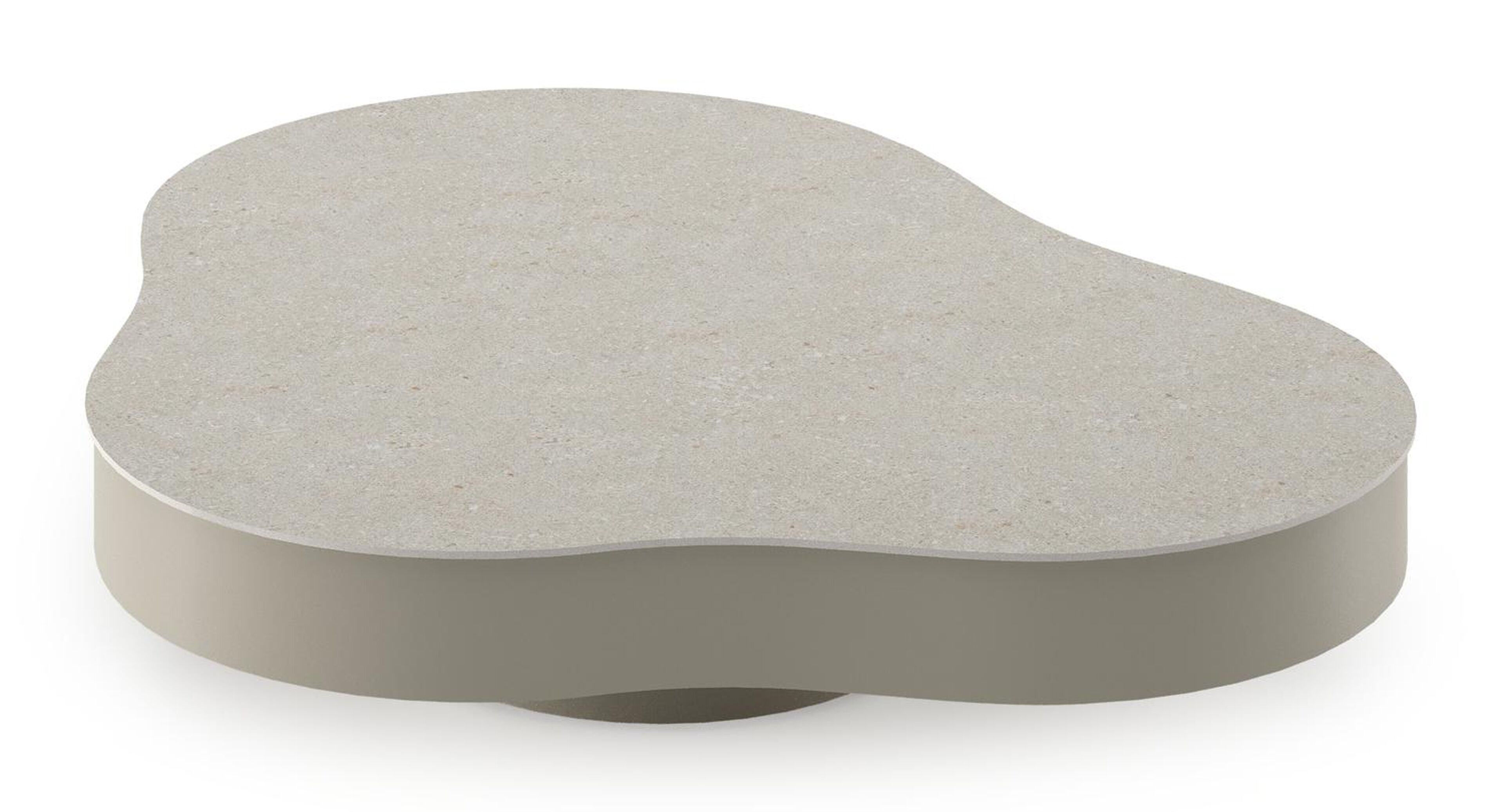 Lomano loungetafel cloud in beige aluminium en volkeramiek Shilin - Dia. 131 x H 25 cm