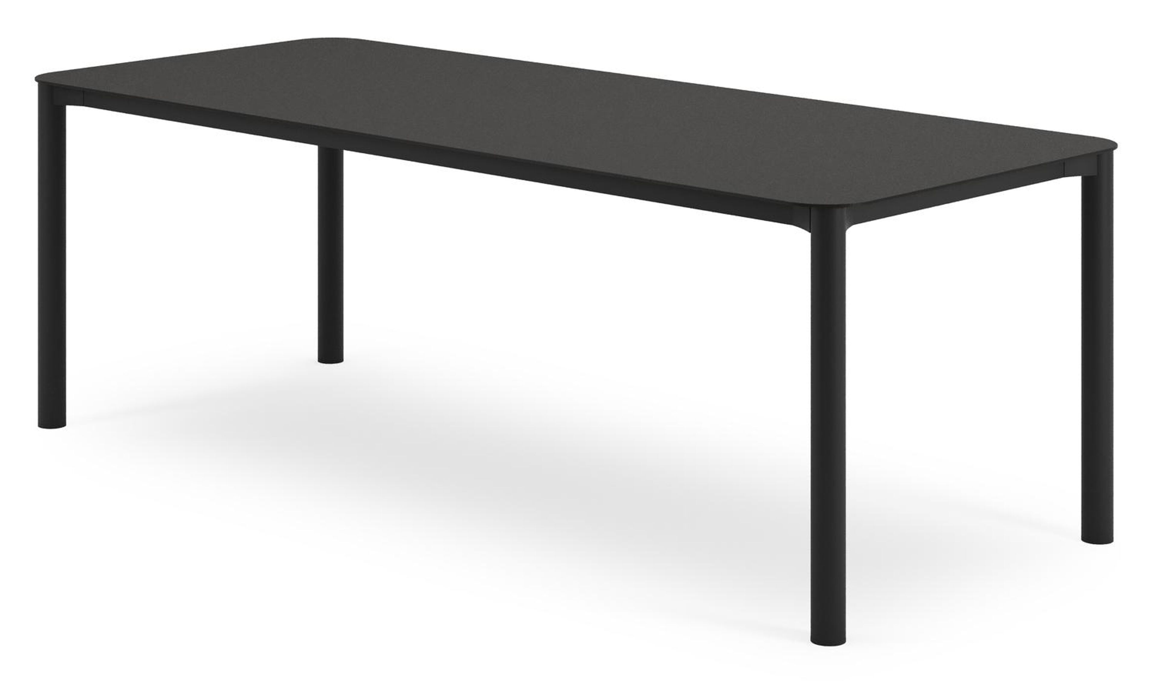 Mira tuintafel rechthoekig afgerond in zwart aluminium en sintered stone Notte minerale - L 220 x B 92 x H 74 cm