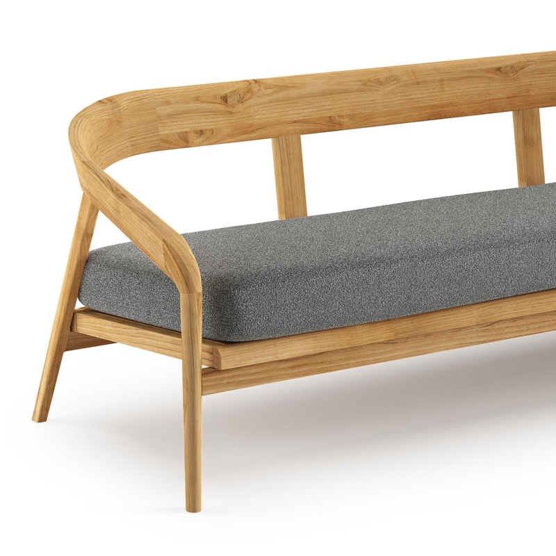 Lacrima loungebank in teak met catania black all weather Cosytica kussen