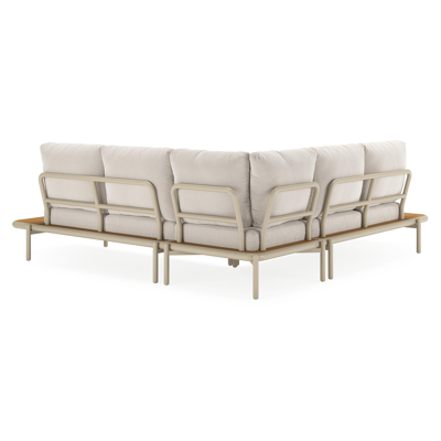 Pulo loungehoek in beige en polywood met beige weather+ softtouch kussens