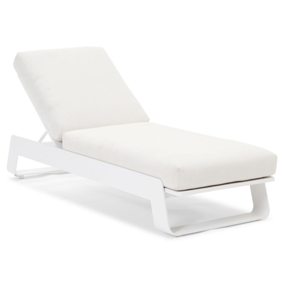 Atessa verstelbaar ligbed in wit aluminium met lopi marble all weather sunbrella® luxe kussen