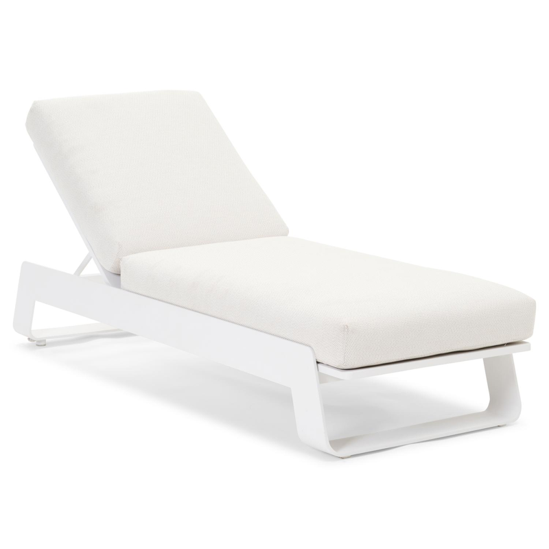 Atessa verstelbaar ligbed in wit aluminium met lopi marble all weather sunbrella® luxe kussen