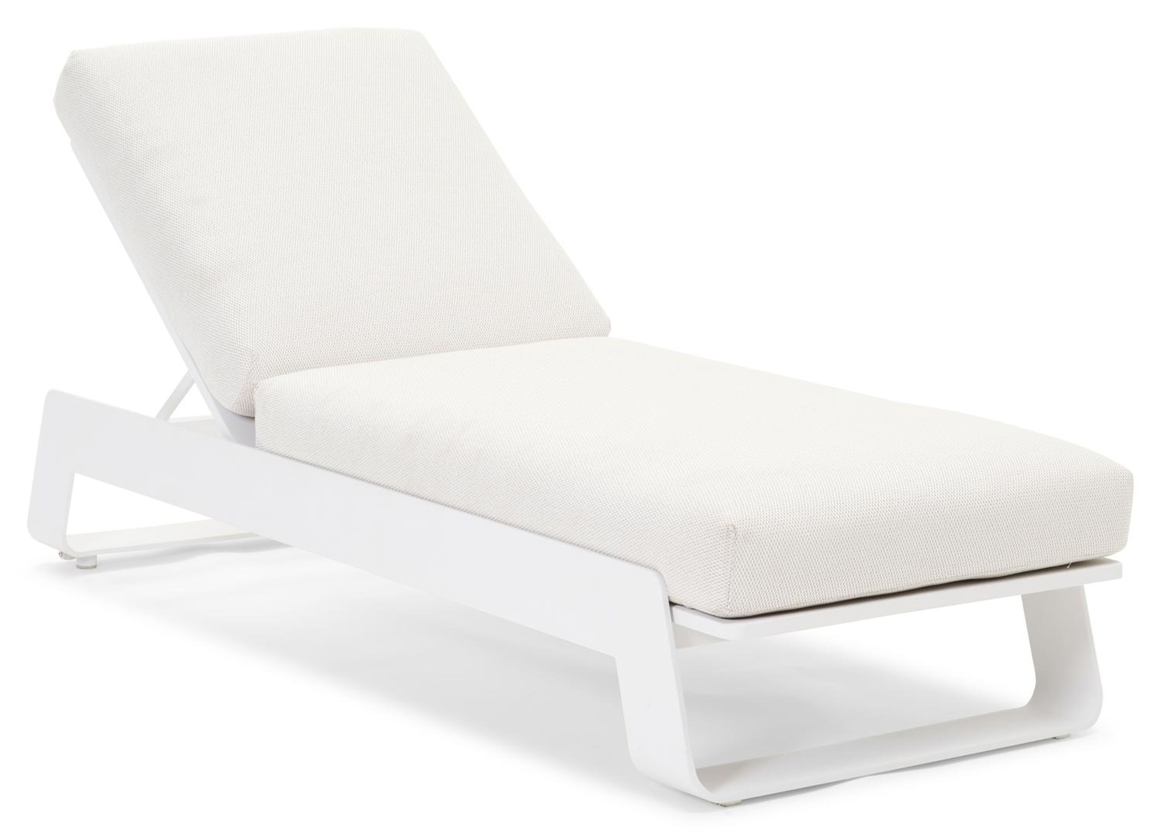 Atessa verstelbaar ligbed in wit aluminium met lopi marble all weather sunbrella® luxe kussen