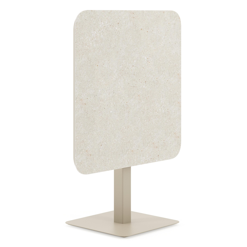 Table de jardin inclinable Fano carré arrondi en aluminium beige et céramique pleine Shilin Lg. 80 x Lrg. 80 x Haut. 72.50 cm