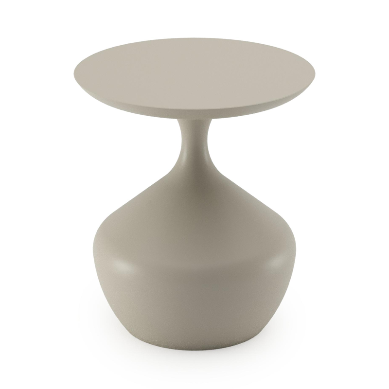Bomero bijzettafel in beige aluminium - Dia. 48 x H 50 cm