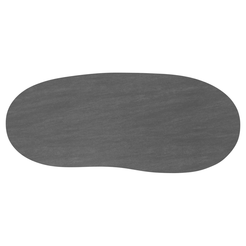 Amico tuintafel organisch in beige aluminium en volkeramiek Basalt Black - L 280 x B 120 x H 73.5 cm
