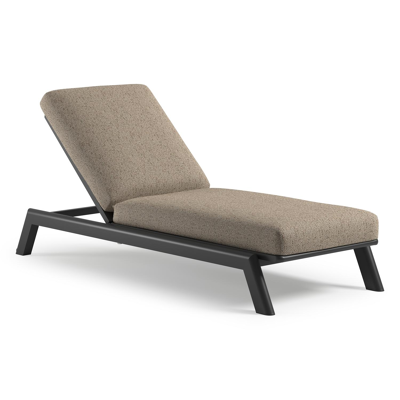 Cirello verstelbaar ligbed met pompsysteem in zwart aluminium met bora jungle all weather Cosytica kussen