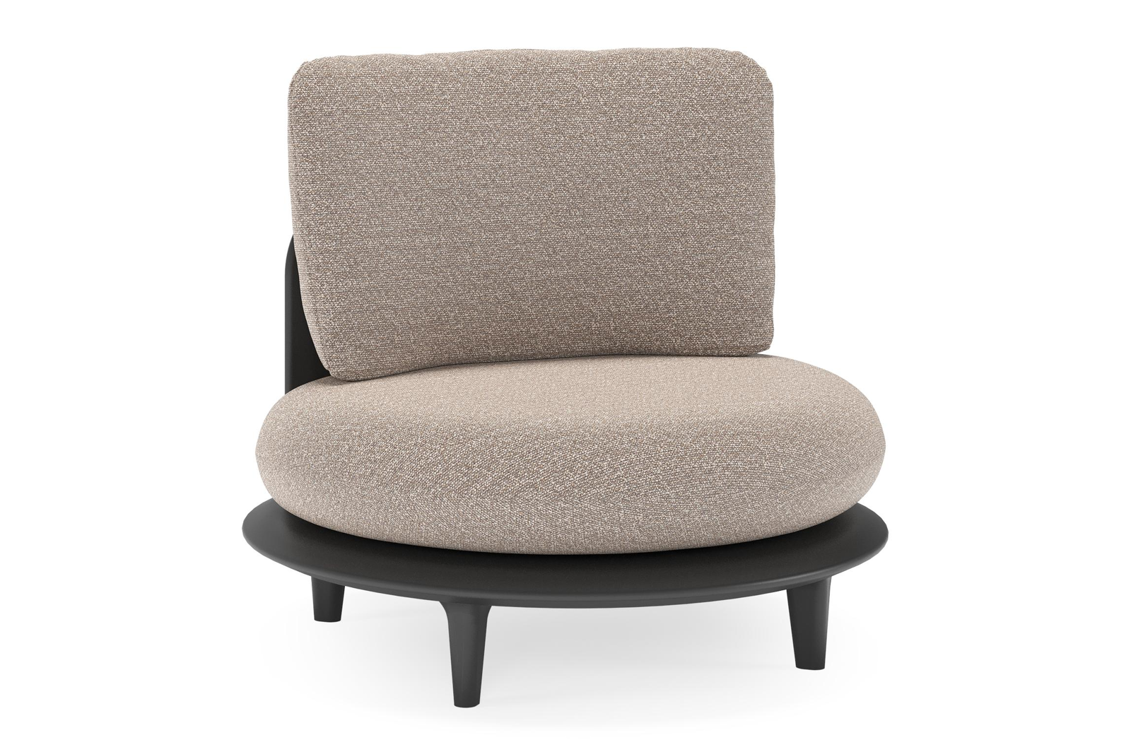 Bomero loungestoel in zwart aluminium met wander manioc all weather sunbrella® luxe kussen