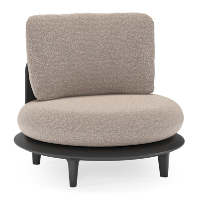 Bomero loungestoel in zwart aluminium met wander manioc all weather sunbrella® luxe kussen