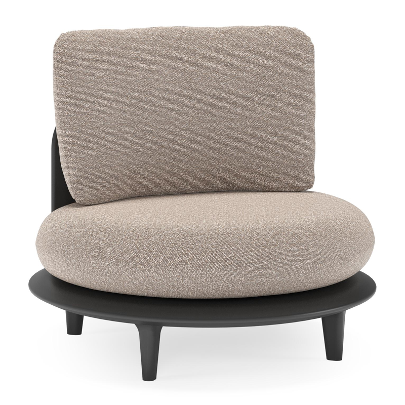 Bomero loungestoel in zwart aluminium met wander manioc all weather sunbrella® luxe kussen